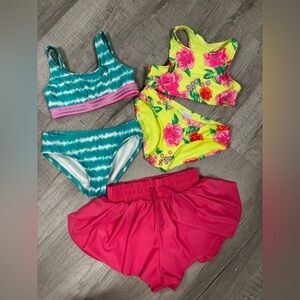 Colorful Cat & Jack Swimwear Set with Pink Skirt